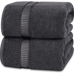 Utopia Towels Large Cotton Bath Towel 600 g/m², Pack of 2 shower towels, 90 x 180 cm, (grey)