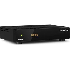 TechniSat HD-S 261 - Compact Digital HD Satellite Receiver (Satellite DVB-S/S2, HDTV, HDMI, USB Media Player, Pre-Installed Program List, Sleep Timer, Close Up On Device, Remote Control) Black