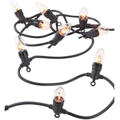 Lunartec Fireplace Fairy Lights: Decorative Fairy Lights with 10 Bulbs in Flame Look, IP44, 4.2 m (Flame Effect)