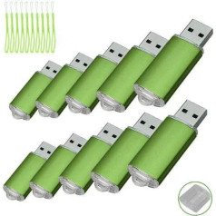 Pack of 10 USB Flash Drive USB 2.0 Memory Stick Memory Drive Pen Drive Green 512 MB