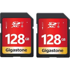 Gigastone 128GB SDXC Memory Card 2 Pack UHS-I U1 Class 10 Up to 80MB/s for Canon Sony Nikon Olympus PC Digital Cameras