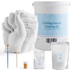 chuckle - 3D Plaster Cast Handprint Set with Gold Colour for Couples, Partners, Him & Her - Keepsake & Gift for Anniversary & Valentine's Day - Non-Toxic & Easy to Use