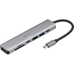 АДАПТЕР A-2, USB Type-C с кардридером, HDMI 4K, USB 3.0, PDW 60W