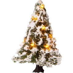 Snowy Light Up Christmas Tree with 10 LED Lights - 5cm High