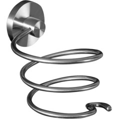 Ambrosya® Exclusive hair dryer holder made of stainless steel, bathroom hair dryer, hair dryer holder, hair dryer holder, toilet holder (brushed stainless steel).