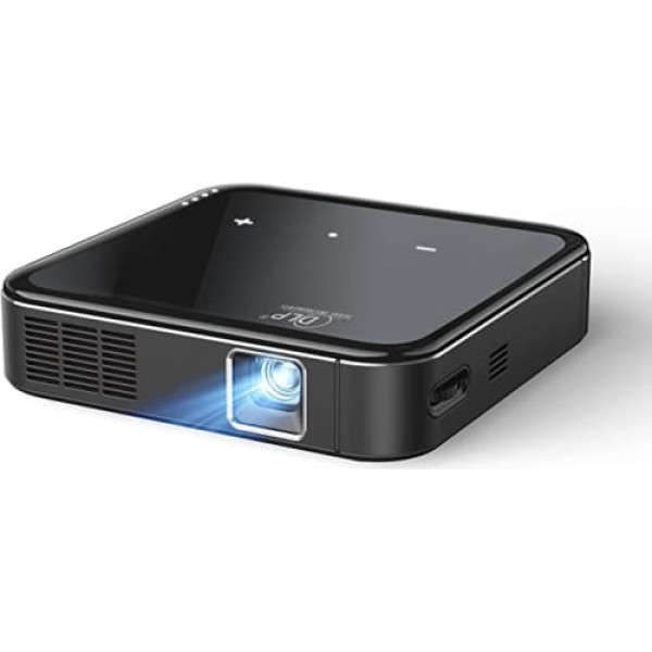 Mini Projector, Akiyo Z9 DLP Short Distance Projector with Built-in Battery and Outdoor Capacity, 100 Inch Playback Time, Supports Full HD 1080P, ±40° Trapezoidal Correction, Compatible with Laptop, TV Stick