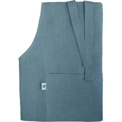 Linen & Cotton Kami Unisex Apron Kitchen Apron Cooking Apron for Women Ladies Men 100% Linen (70 x 100 cm), Blue - Bib Apron Baking Apron Bistro Apron for Kitchen Restaurant Café Bistro Bakery