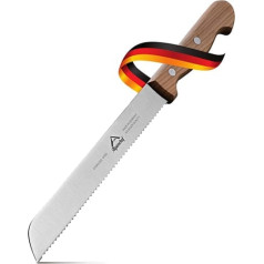 Alpenchef® Bread Knife Serrated Edge 20 cm *Made in Germany * Ergonomic Bread Cutter Knife with Wooden Handle Made of Cherry - Stainless Steel from Solingen