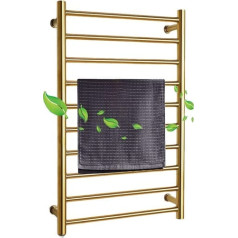 DUDYP Towel Radiator, Electric Bathroom Radiator, Towel Warmer with 10 Rails, Electric Heated Towel Rail, 304 Stainless Steel for Bathroom Radiator, 88 W Towel Warmer, Hardwired