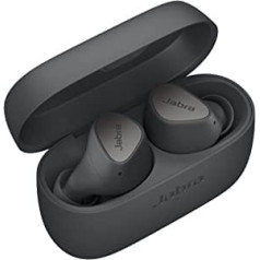 Jabra Elite 3 True Wireless Earbuds, Noise Isolating In-Ear Bluetooth Headphones with 4 Built-In Microphones for Clear Calls, Powerful Bass, Customisable Sound and Mono Mode, Dark Grey