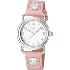 Tous Watches Baby Bear 500350180 Women's Watch Analogue Quartz Movement with Leather Strap, pink, Stripes