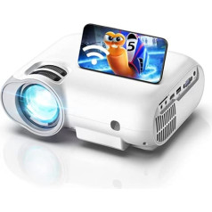 5G + 2.4G WiFi Projector Bluetooth 5.0, 1080P Portable Projector Support 7500 Lumen Home Cinema Projector 100,000 Hours Mini Projector with Built-in DSP Speaker