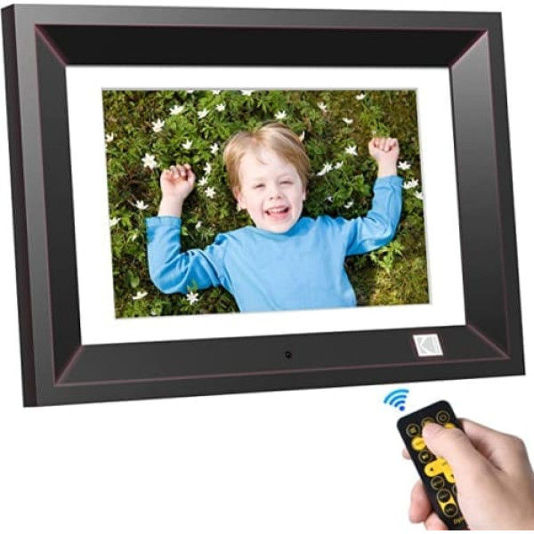 Kodak 10.1 Inch Digital Photo Frame, Electronic Photo Frame, IPS Screen, Photo/Music/Video Player/Calendar/Alarm, Support USB or SD Card, Automatic Rotation, with Remote Control