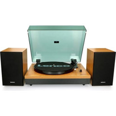 Lenco LS-300 - Hi-Fi turntable with Bluetooth - with external speakers 2 x 10 W RMS - belt drive - auto stop - MDF housing - wood