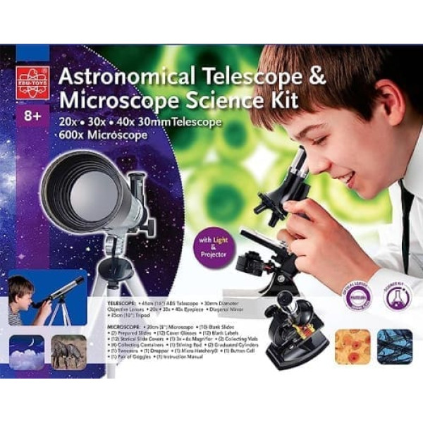 Telescope and Microscope Set for Getting Started With Kosmos and microscopic Extra Hand Magnifying Glass