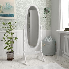 Vida Designs Nishano Freestanding Full Length Freestanding Adjustable Standing Mirror Bedroom Furniture White Wood