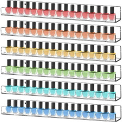 Display4Top 6pcs Clear Nail Polish Display Rack Holder.