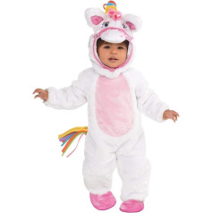 amscan 9903610 Magic Unicorn Costume with Removable Hoodie and Pink Booties, Age 6-12 Months, 1 PC