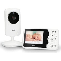 Alecto DVM-64 Wireless Camera Baby Monitor (100% Interference-Free and Private) with Pivoting Video Camera, Night Vision, Intercom Function, High Range, White