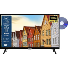 TELEFUNKEN XF32SN550SD 32 Inch TV/Smart TV (Full HD, HDR, Triple Tuner, DVD Player) - Includes 6 Months HD+ [2023]