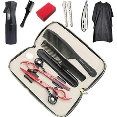 Jiesenyu 6 Inch High-Quality Hairdressing Scissors Set, 12-Piece Hairdressing Scissors, Thinning Set, Hair Scissors with Straight Razor Blade