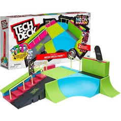 Tech Deck, Neon Mega Park X-Connect Creator, Adjustable Ramp Set with Two Fingerboards, Glow in the Dark, Kids Toy for Boys and Girls