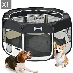 MC Star Oxford Puppy Playpen Foldable Puppy Play Pen for Dogs Rabbits Guinea Pigs Cats for Indoor or Outdoor Use 8 Elements, 125 x 125 x 64 cm Various Colours