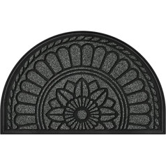 Mibao Doormat 45 x 75 cm, Non-Slip Entrance Mat, Heavy Duty Doormat Dirt Trapper Mat with Rubber Coating for Outdoor Use, Grey