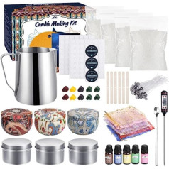 Anpro DIY Candle Making Set, DIY Candle Making Set with Candle Glass, 1000 g Soy Wax for Candles, Candle Wick, Candle Moulds and Melting Pot, as Gifts for Women
