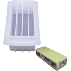 Large Box Soap Mould, Thick Lip Silicone Rectangular Shape Dividers 8 Inch Acrylic Divider DIY Handmade Swirl Making Tool (Rectangular with Divider)