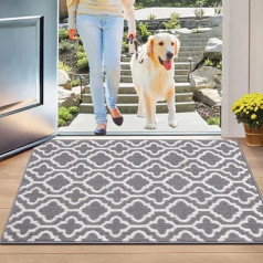 SHACOS Dirt Trapper Mat, Grey, 80 x 120 cm, Clean-Off Mat, Non-Slip Door Mat, Washable Indoor Entrance Rug, Outdoor Door Mat, Large Size for Front Door, Entrance, Living Room