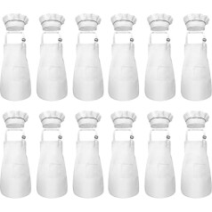 WanShi 24-Teiliges Kinderschürzen- und KochmüTzen-Set Verstellbare Kinderküchenschürze Zum Kochen und Malen