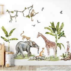Grandora DL764-5 XXL Wall Sticker Set Safari Tree Animals for Children's Room