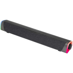 Woxter Big Bass 320 Soundbar with 18W Power (RGB Backlit 3.5mm PC/PS4/Xbox/TV/Phone/Tablet) USB Powered (Black)