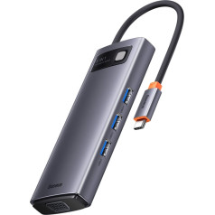 Metal Gleam Series HUB Док-станция 6-в-1 USB-C HDMI 3xUSB 3.2 Power Delivery VGA серый