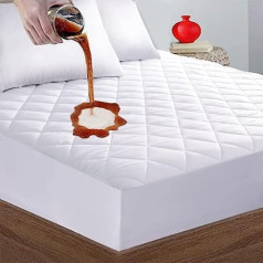 MK Home Textile Waterproof Quilted Mattress Protector Super Absorbent Extra Deep Breathable Hotel Quality Ultra Soft Fitted Bed Skirt (Small Double) White