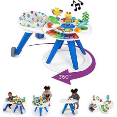 Baby Einstein, Around We Grow 4-in-1 Play Table & Walker with Lights & Music, Walker with Play Station, 15 Activity Toys, 360° Rotating Seat, Height Adjustable, Children from 6 Months