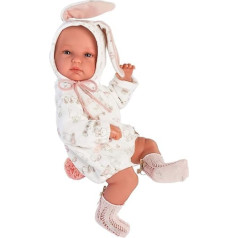 Llorens 63548 Beige Rabbit with Blue Eyes and Vinyl Body Doll with Carry Bag and Cute Rabbit Ears 35cm