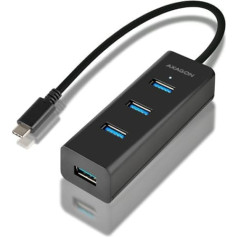 Action Hue-S2C 4-Port USB 3.2 Gen 1 Charging Hub, MicroUSB, 40cm USB-C Cable