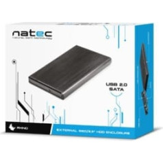 Natec Outer pocket hdd sata rhino 2.5 usb 2.0 aluminum black