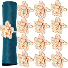 FSMILING Flamingo Serviettenringe, 12 Stück, goldfarben, Metall-Serviettenringe, Halter N für Hochzeit, Party, Bankett, Abendessen, Tischdekoration