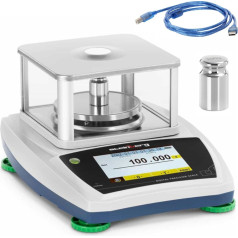 Аналитические лабораторные весы со стеклянной крышкой и сенсорным ЖК-экраном 120 г / 0,001 г