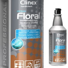 Средство для мытья полов без разводов с ароматом блеска CLINEX Floral - Ocean 1л