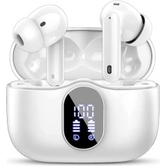 Bluetooth Headphones, Wireless Bluetooth 5.3 In-Ear Headphones with 4 Microphones, 2023 Wireless Headphones ENC Noise Reduction Earbuds with 40H Deep Bass, LED Display, IP7 Waterproof Earphones