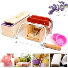 RAIN QUEEN DIY Soap Silicone Mould Set Practical Adjustable Wood Soap Cutter Handmade Soap DIY Tool Silicone Soap Silicone Soap Mould Soap Mould