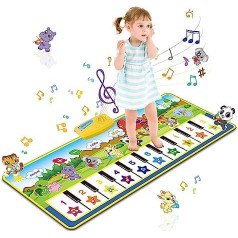 m zimoon Children's Piano Mat, Baby Music Mat Toy from 1 Year, Music Dance Mat with 10 Piano Keys, Educational Toy Gifts for Boys Girls Toddlers (100 x 36 cm)