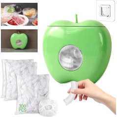 ‎meishang Storage Box for Cling Film with 300 Pieces Food Cling Film with Elastic Band, Storage Box Made of Plastic Film, Elastic Food Covers, Cling Film Box