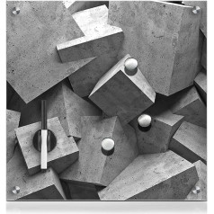 Zeller Present ZollCubes 11654 Memo Board 40 x 60 x 2 cm Glass Grey