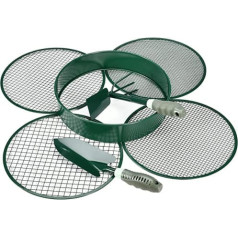 Johgee 4-in-1 Garden Sieve Soil Large Sieve Weather-Resistant Sieve with 4 Interchangeable Sieve Inserts Diameter 3, 6, 9, 12 mm + 2-Piece Garden Tool Set for Soil Stones Compost Sand etc.