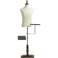 Gdmokle Male mannequin with shoe holder and trouser stand, boutique clothing shop, adjustable rectangular wooden base, arms and fingers made of wood